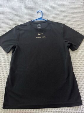 Nike Black Short Sleeve Dri-FIT T-Shirt with Gold Florida State Logo